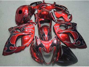 Cheap 1996-2007 Red with Black Flame Suzuki GSXR1300 Motorcycle Fairings & Bodywork Canada