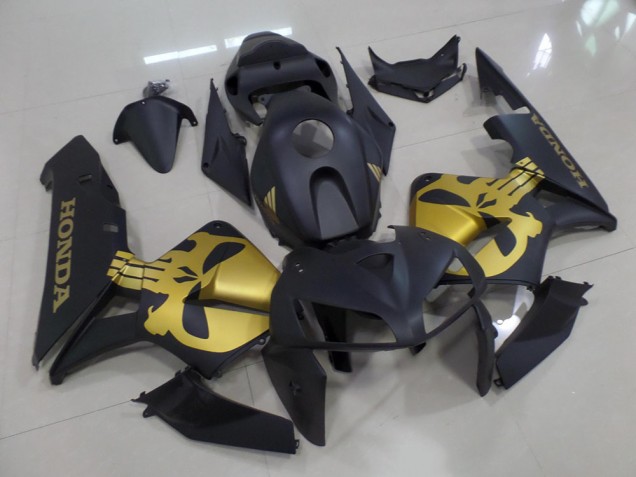 Cheap 2005-2006 Matte Black with Gold Skull Honda CBR600RR Motorcycle Fairings Canada