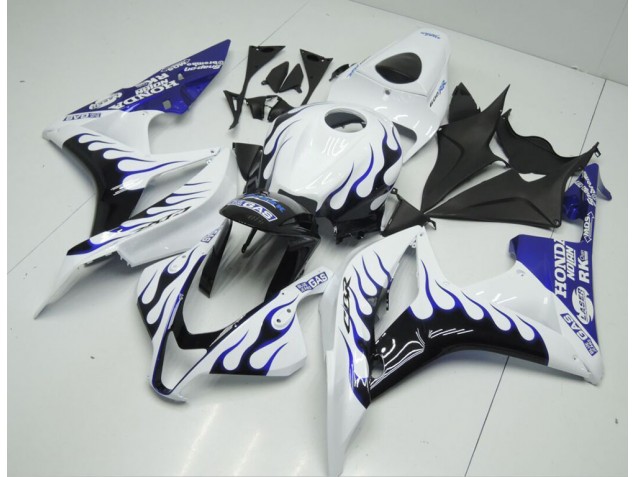 Cheap 2007-2008 White Blue Flame Honda CBR600RR Motorcycle Fairings Canada